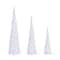 Glitzhome® Lighted Christmas Crystal White Cone Tree Outdoor Décor Set